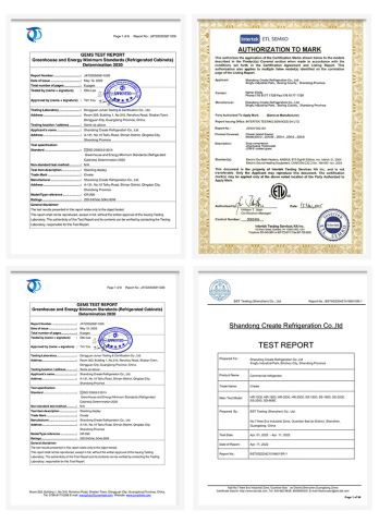 ETL certificate from Shandong Create Refrigeration Co., Ltd.