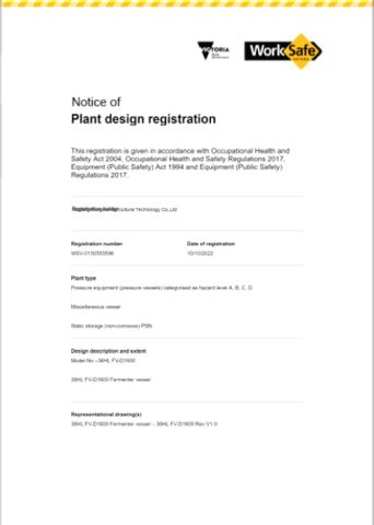 WorkSafe certificate from Weifang Nengwei Agricultural Technology Co., Ltd.