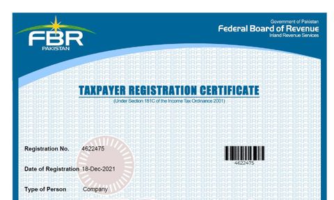 taxpayer registration cartificate certificate from HR Impx Limited