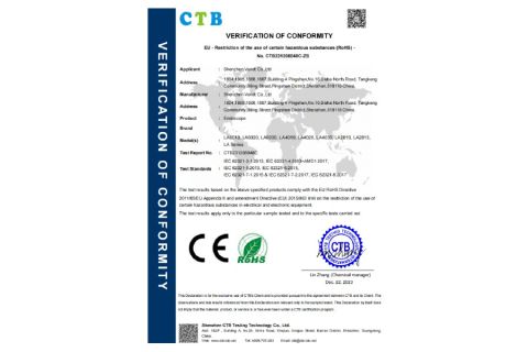 CE Certificates 2- LA certificate from Shenzhen Vsndt Co., Ltd.