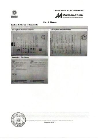 photos of documents certificate from Shanghai Brothers Textile Co., Ltd.