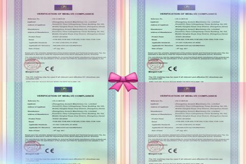 CE certificate from Zhengzhou Invech Machinery Co., Limited