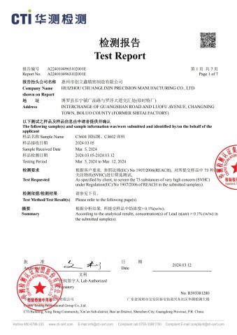 Product Inspection Report certificate from Sejow (Shenzhen) Industrial Company Limited