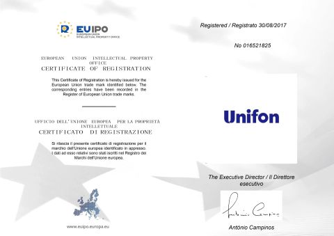 certificate of registration certificate from Shenzhen United Foison Technology Co., Ltd.