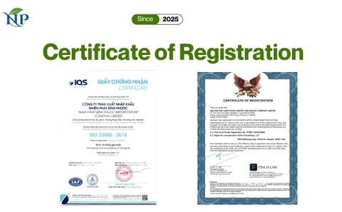 Certificate of Registration certificate from Nhiên Phát Bình Phước