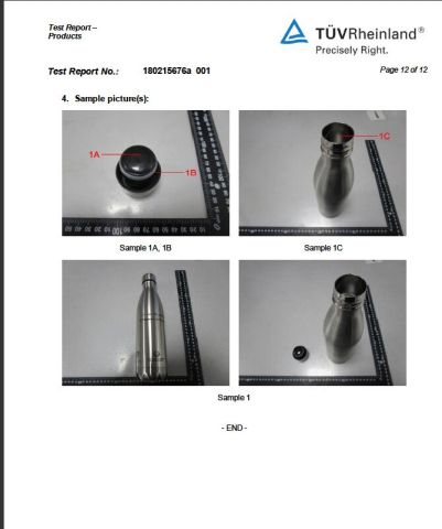 vacuum bottle certificate of Yongkang Heecn Stainless Steel Co., Ltd. – certificate photo, supplier certificates section