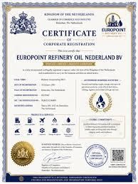 (EU) 2019/945 certificate from EuroPoint Oil Refinery