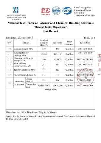 Test Report 4 certificate from Suzhou SuMei New Material Technology Co., Ltd.