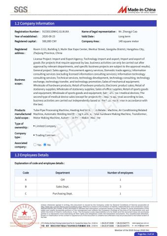 report3 certificate from Hangzhou Zhenhuan Co., Ltd.