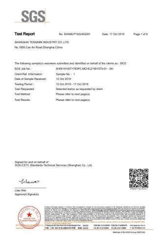 SiO2 SGS certificate from SHANGHAI TENGMIN INDUSTRY CO., LTD.