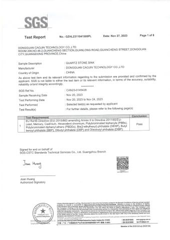 ROHS certificate from Dongguan Caojin Technology Co., Ltd.