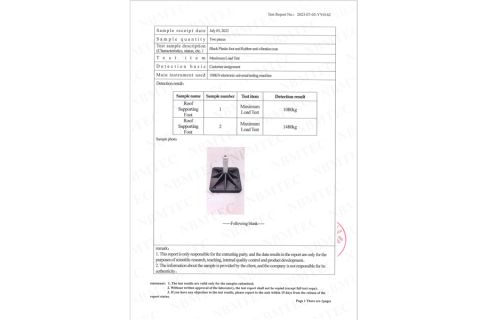 Roof Supporting Foot1 certificate from Ningbo Imetal Industry Co., Ltd