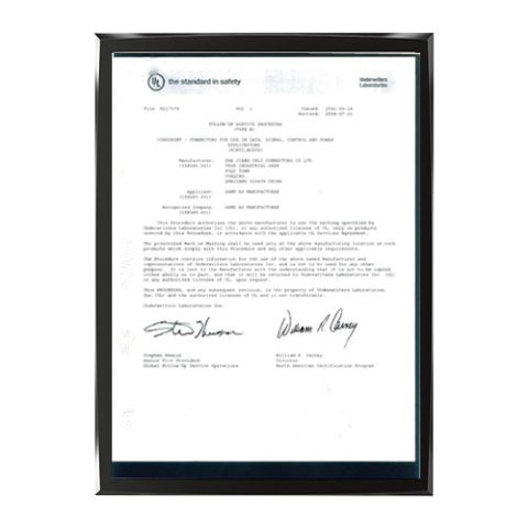 UL certificate of ZHEJIANG DELI CONNECTORS CO., LTD. – certificate photo, supplier certificates section