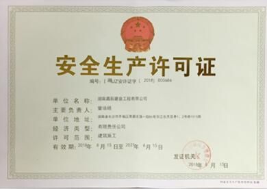 Security production certificate certificate from Hunan Towin Machinery Co., Ltd.