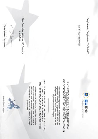 Design Patent certificate from Dongguan Topinsole Commodity Limited