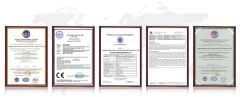 1 certificate from Hebei Donwel Metal Products CO., LTD