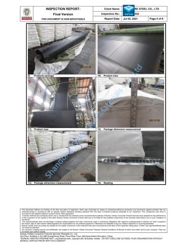 BV test report 4 certificate from Shandong Obor New Materials Co., Ltd.