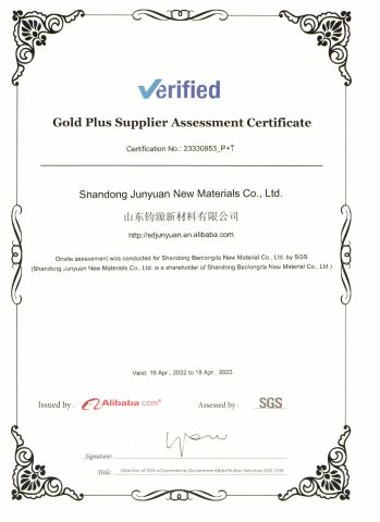 SGS certificate from Shandong Junyuan New Materials Co., Ltd.
