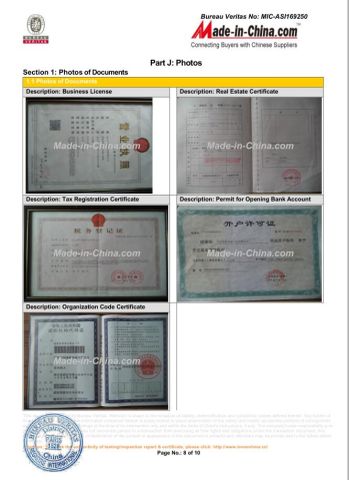 Certificate of made in china certificate from HF GLASS PRODUCTS CO., LIMITED