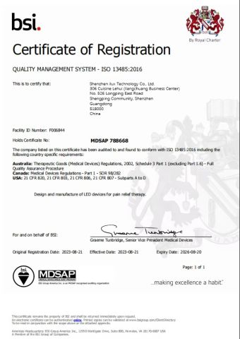 MDSAP certificate from Shenzhen Ilux Technology Co., Ltd.