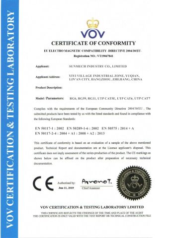 CE certificate from SUNMECH INDUSTRY CO., LTD.