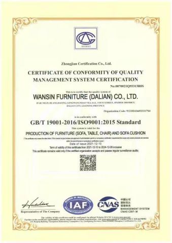 ISO9001 certificate from Dalian Eastland International Trading Co., Ltd.