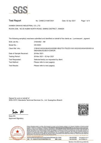 TSCA certificate from Xiamen Onhave Industrial Co., Ltd.