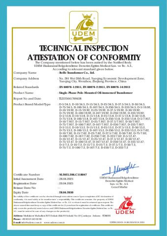 4 certificate from Beite Transformer Co., Ltd.