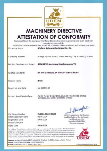 Sitron Brush CE certificate certificate from Weifang Sichuang Machinery Co., Ltd.