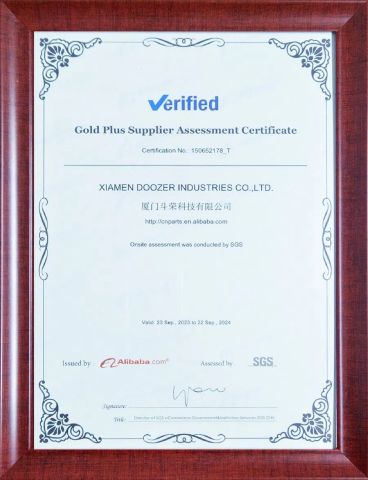 Certificates certificate from Xiamen Doozer Industries Co., Ltd.