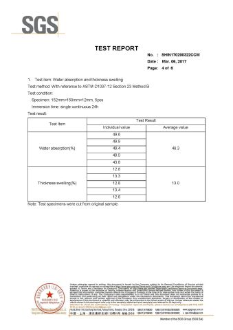 SGS certificate from Feiyue New Materials Technology Co., Ltd