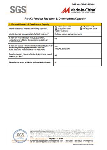 SGS certificate from Kunshan Bova Plastic Co., Ltd.
