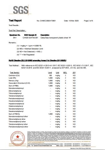 Rohs certificate of Guangzhou Huaheng Plastic Products Co., Ltd. – certificate photo, supplier certificates section