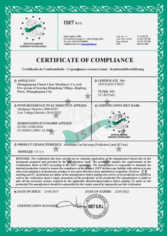 CE certificate certificate of SUZHOU ELLISON PACKING MACHINERY CO., LTD. – certificate photo, supplier certificates section