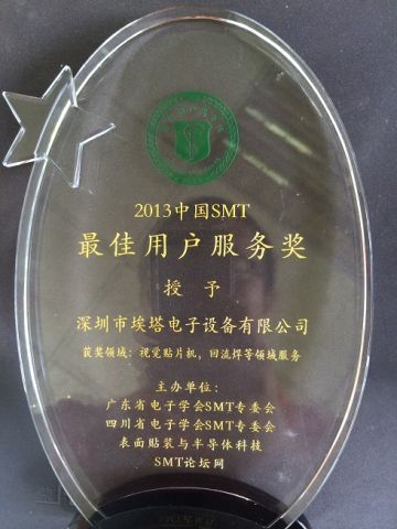 Best in Service Award in Class for SMT Stencil Printer certificate from Dongguan ICT Technology Co.,Ltd.