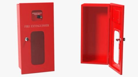 Steel Fire Extinguisher Box with Break Glass Trademark OEM Color White ...