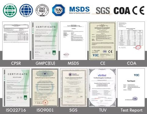 Certifications certificate from Guangzhou Chingo Cosmetic Co., Ltd.