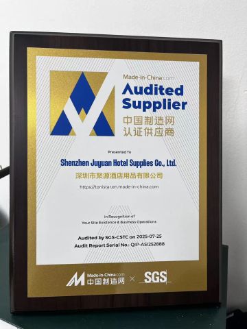 1 certificate from Shenzhen Juyuan Hotel Supplies Co., Ltd.