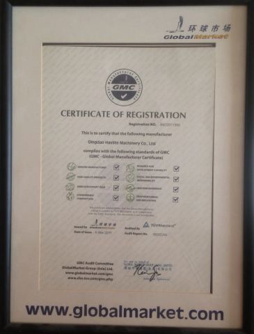 Certificate of Registration certificate from Qingdao Haylite Machinery Co., Ltd.