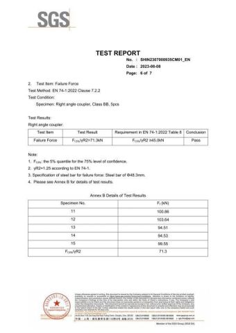 Double Report-6 certificate from Taizhou Nexus Import and Export Co., Ltd.