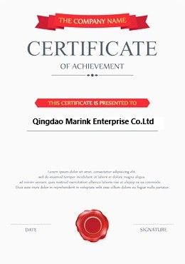 Certificate certificate from Qingdao Marink Enterprise Co., Ltd.
