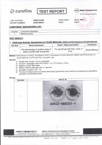 Mold resistance test report certificate of Foshan Hongkai Furniture Co., Ltd. – certificate photo, supplier certificates section