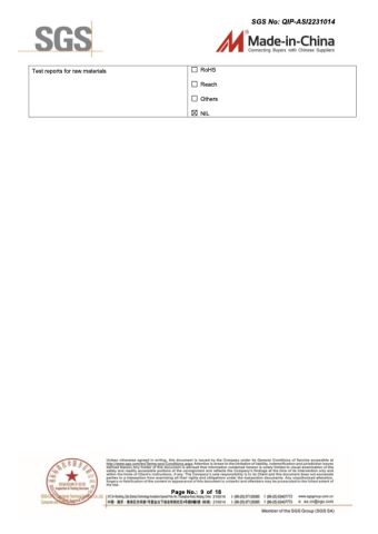 SUPPLIER ASSESSMENT REPORT certificate from Ningbo Haida Plastic Machinery Co., Ltd.