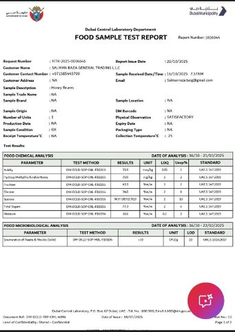 DUBAI LAB CERTIFICATE certificate from SALMAN RAZA GENERAL TRADING L.L.C