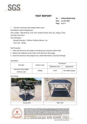 STAGE TEST REPORT certificate of Wuxi Weixing Decoratestuff Co., Ltd. – certificate photo, supplier certificates section