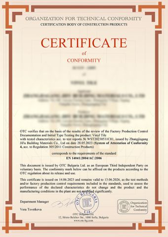CE certificate from Ningbo GLGW Nova Materials Technology Co., Ltd.