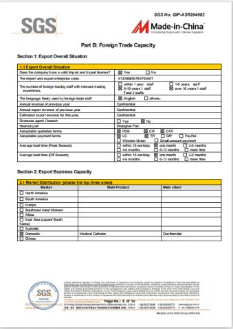 SGS certificate from Kunshan Bova Plastic Co., Ltd.