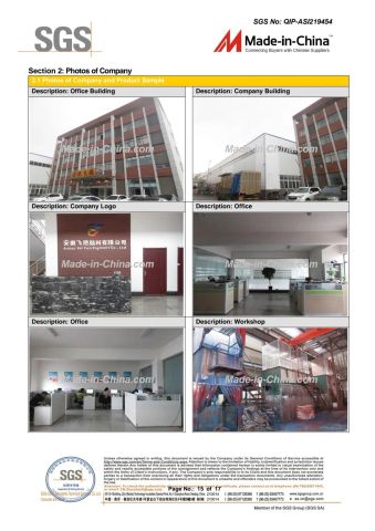 SGS REPORT certificate of Anhui Feiyan Pigment Co., Ltd. – certificate photo, supplier certificates section