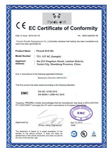 CE certification certificate of YANTAI PANDA EQUIPMENT CO., LTD. – certificate photo, supplier certificates section