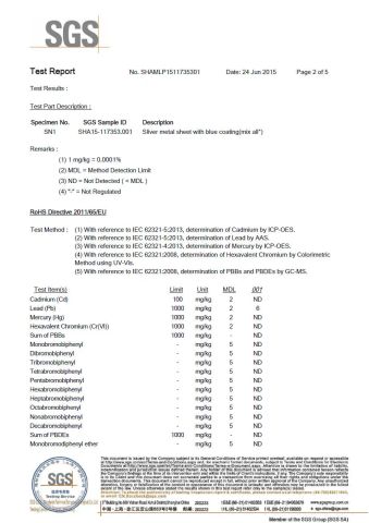 SGS test report certificate of Zhenjiang Runfa Aluminium Co., Ltd. – certificate photo, supplier certificates section